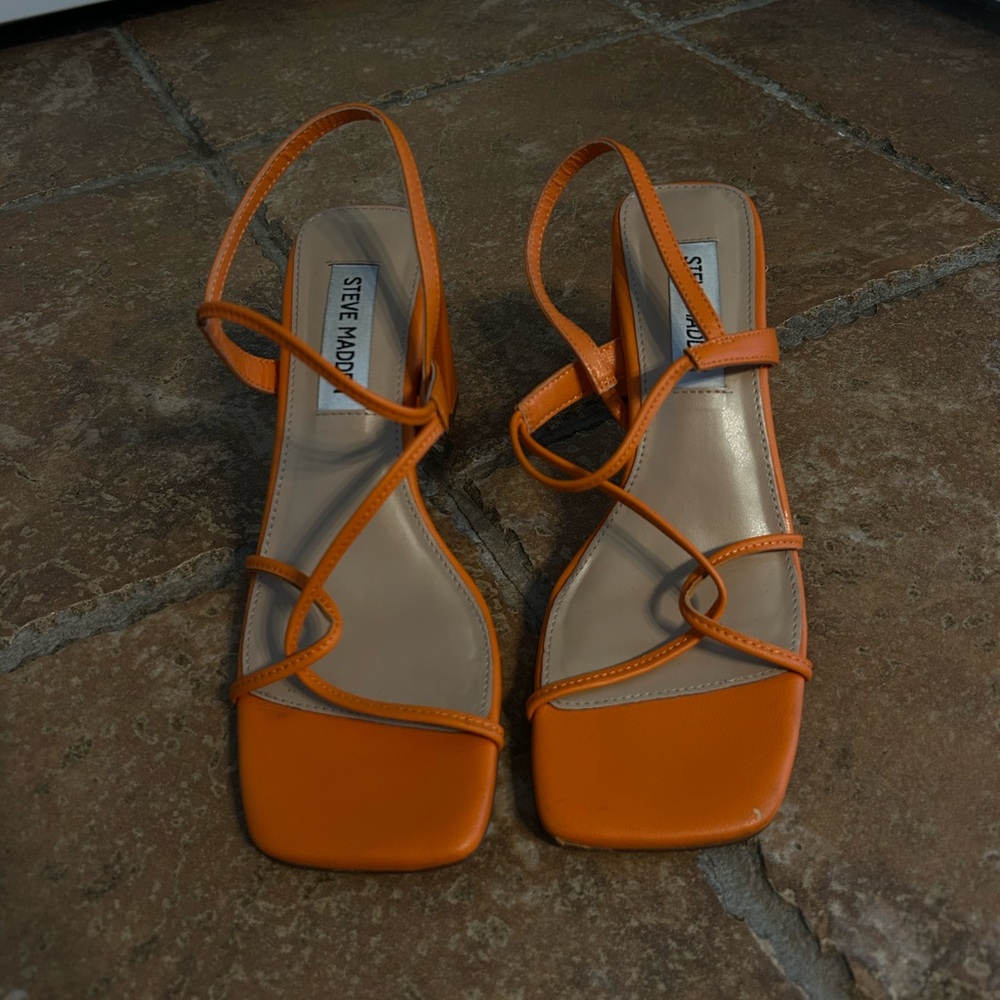 Steve Madden Bold Orange Strappy Sandals
